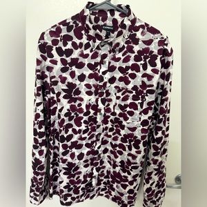 Express Slim Floral Stretch Cotton Shirt